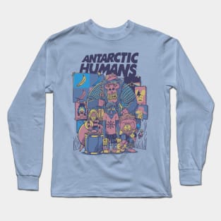 Antarctic Humans Blue Long Sleeve T-Shirt